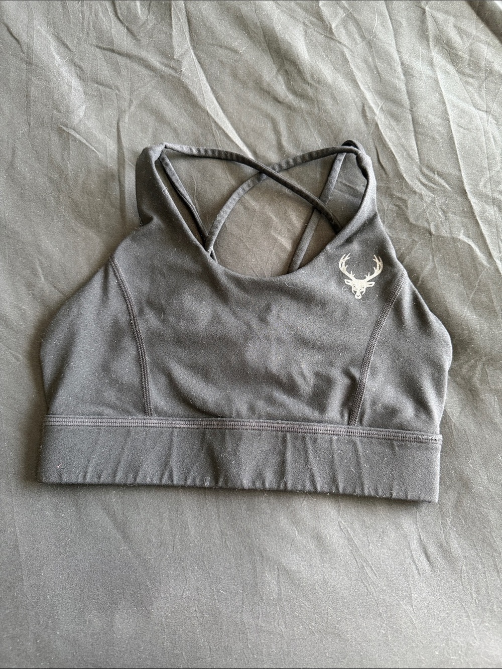 Women's Black Cross-Back Sports Bra, Bucked Up